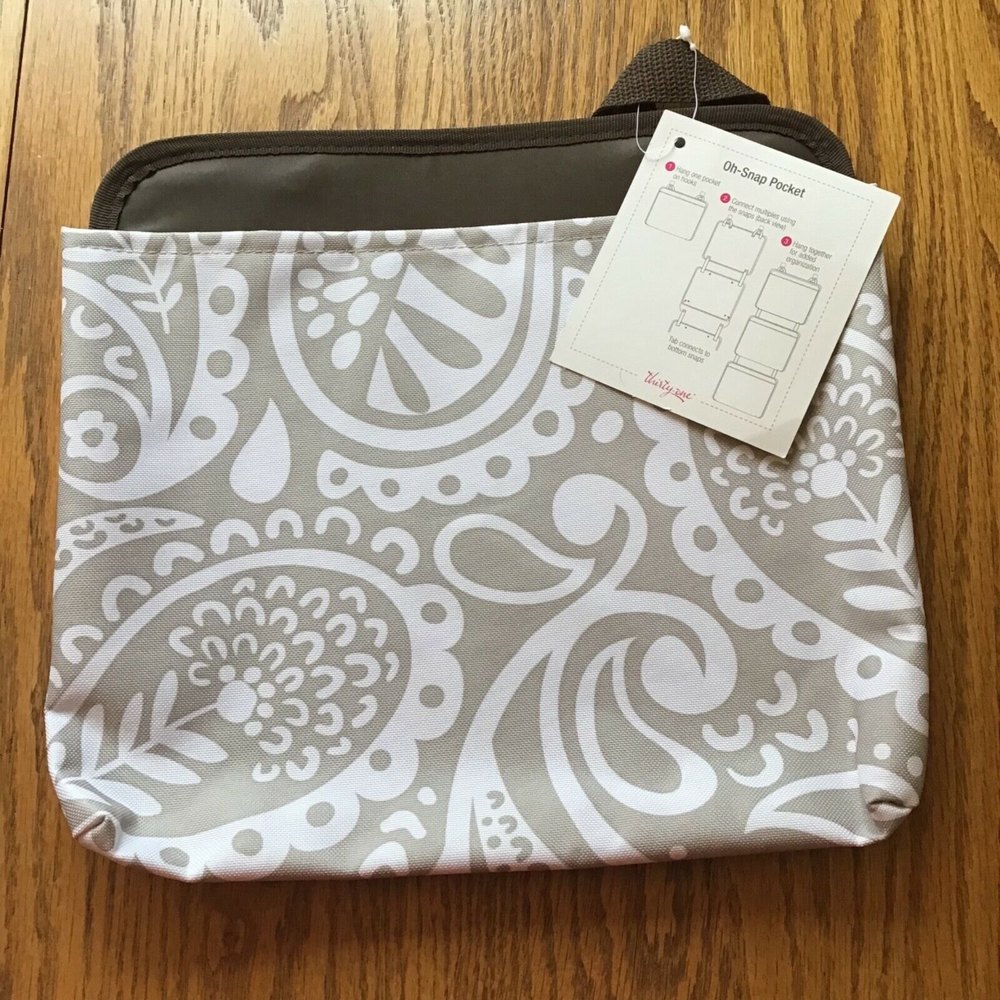 Thirty One Oh Snap Pocket Organizer Retired Brown Tan Paisley NWT